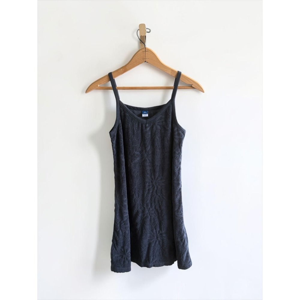 Old Navy Girls XL 14-16 Tank Top Charcoal Gray Textured Floral Sleeveless Cami